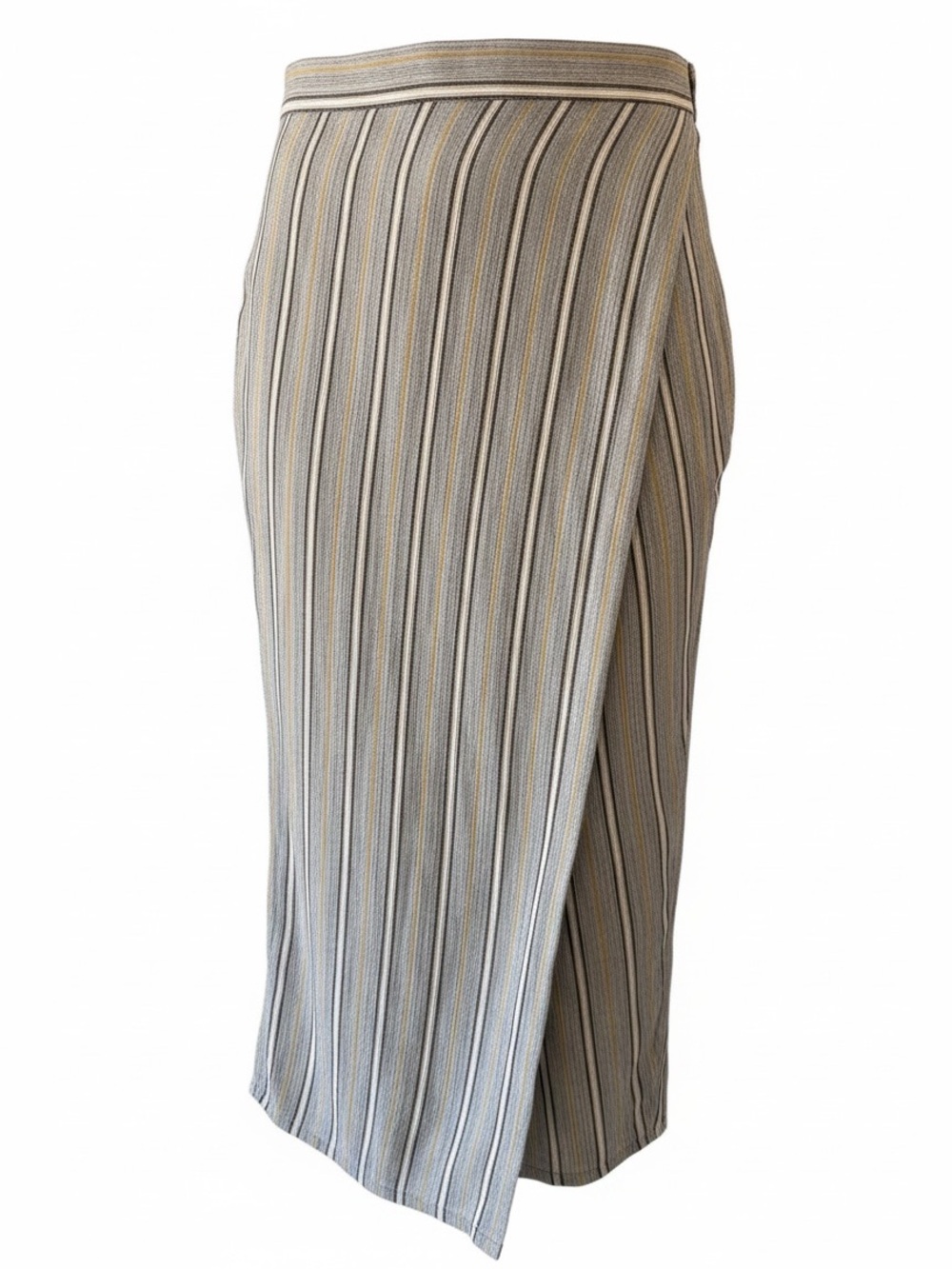 Prana 100% organic cotton Poliforest Vertical Stripe Wrap Midi Skirt